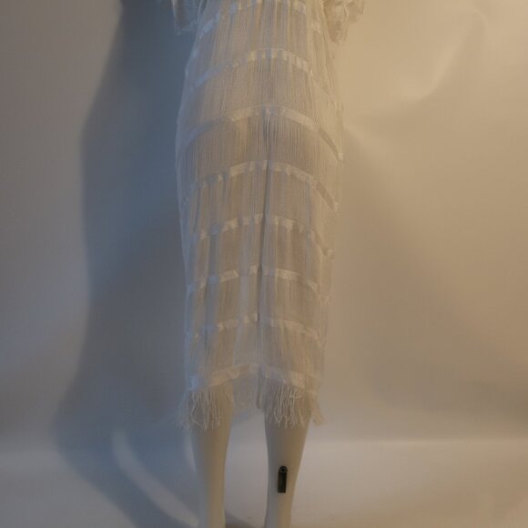 NWT Womens Michaela White Long Linguini Fringe Duster Dress OS * - Picture 10 of 12